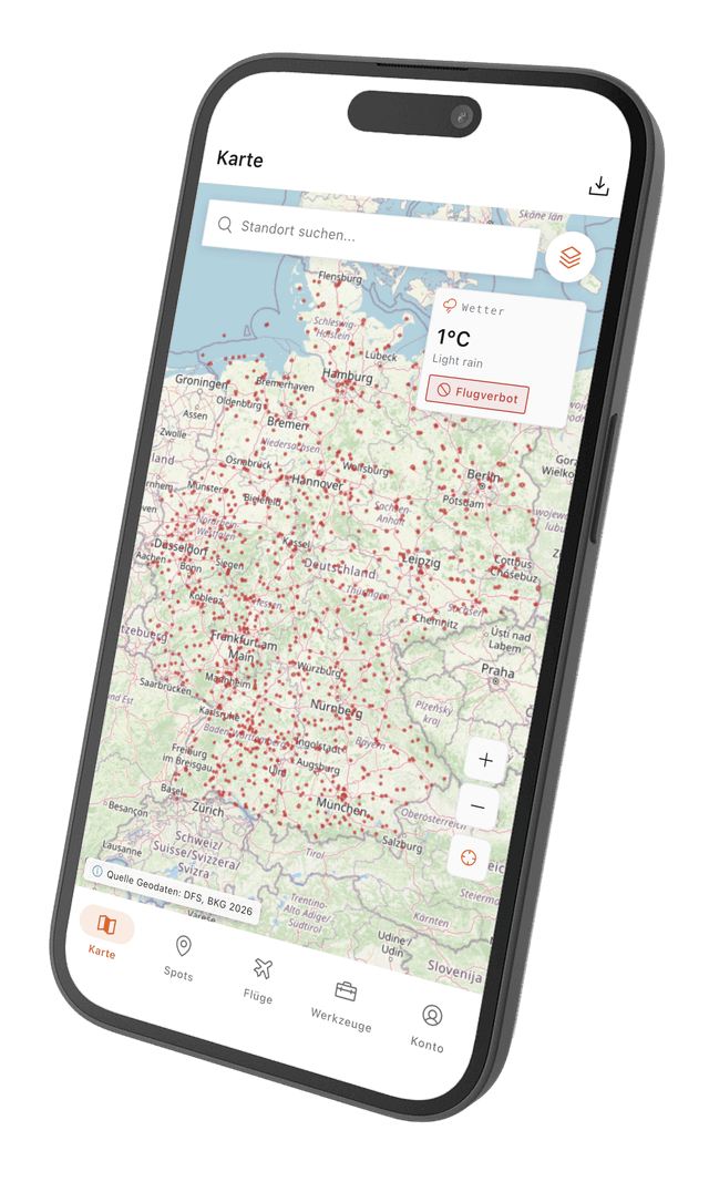DrohnenAtlas App - Interaktive Karte mit Drohnen-Flugzonen